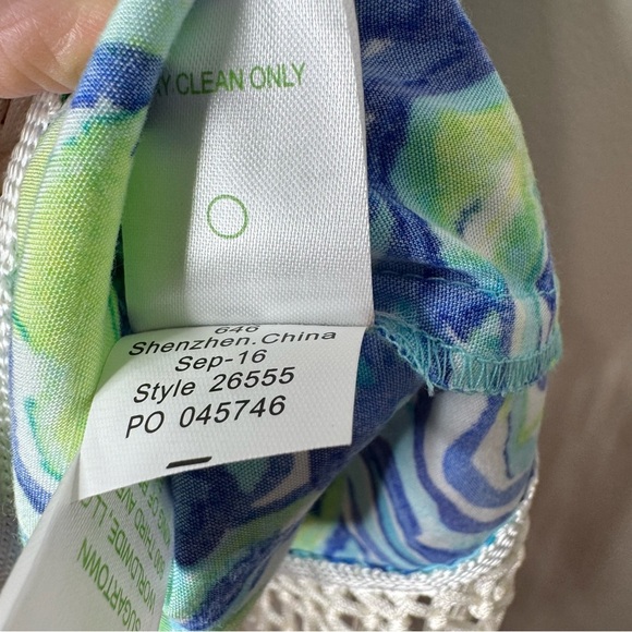 Lilly Pulitzer Sonya Sleeveless Fringe Top Oh Shucks Sparkling Blue Sz 2 - Picture 7 of 8